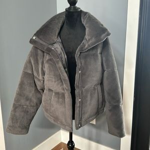 Abercrombie faux fur mini puffer